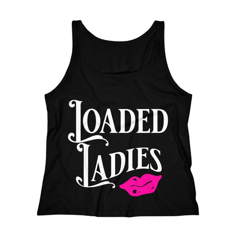 Loaded Ladies Pink Lips Relaxed Jersey Tank