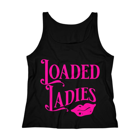 Loaded Ladies Pink & Black Relaxed Jersey Tank